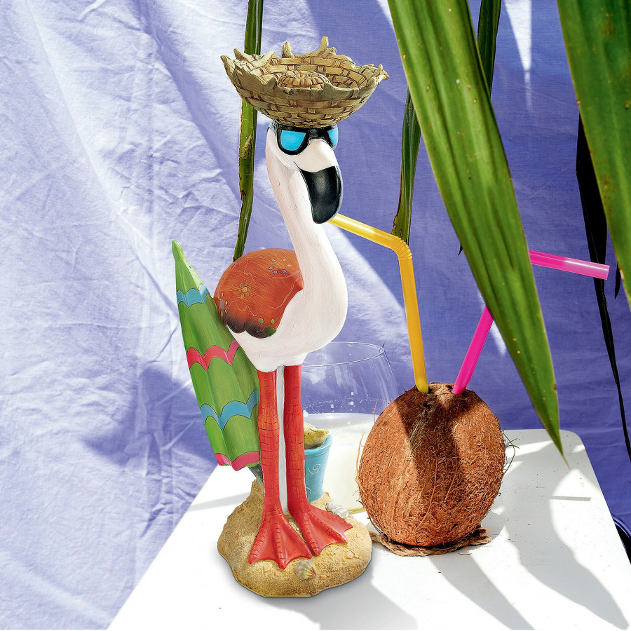 Toscano - Luau Larry the Pale Pink Flamingo Garden Statue