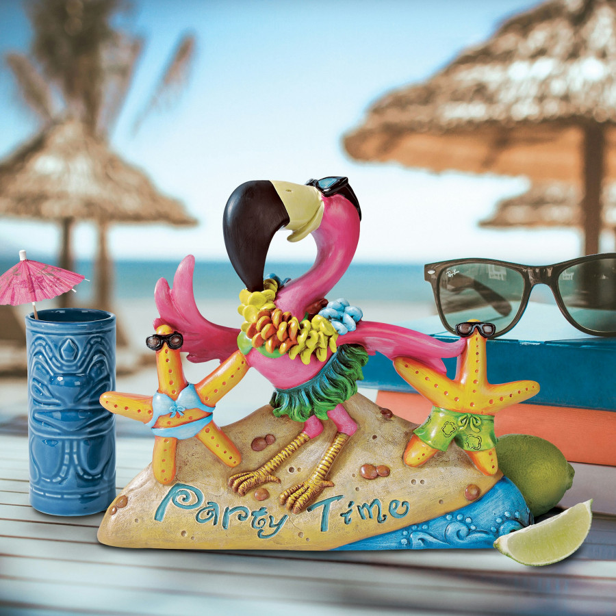 Toscano - Party Time Pink Flamingo Statue