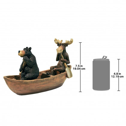 Toscano - Moose and Black Bear in a Boat Statue