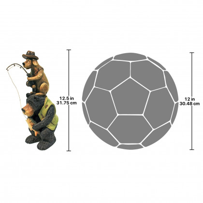 Toscano - Fishing Buddies Black Bear and Dog Statue