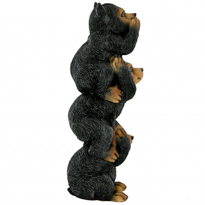 Toscano - Backwoods Troublemakers SpeakHearSee No Evil Black Bear Statue