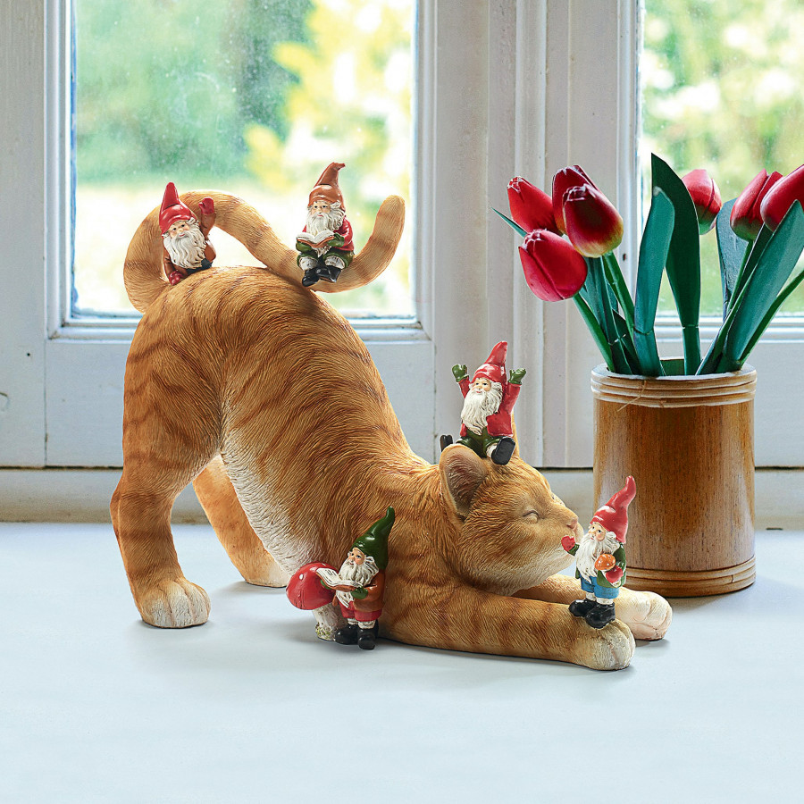 Toscano - Catatonic Gnome Feline Frenzy Cat Statue