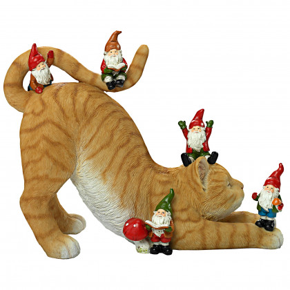 Toscano - Catatonic Gnome Feline Frenzy Cat Statue