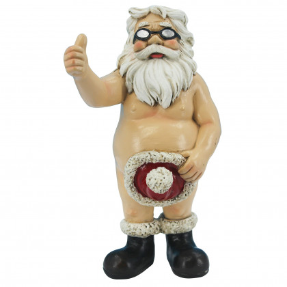 Toscano - Santa UnwrappedBuck-Naked Father Christmas Holiday Statue