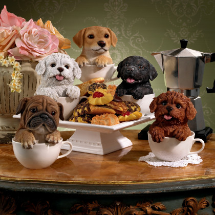Toscano Puppuccino Puppy Collectible Dog Statue - Pug