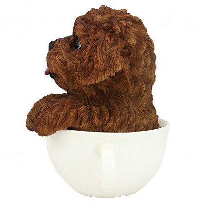 Toscano Puppuccino Puppy Collectible Dog Statue - Red Poodle