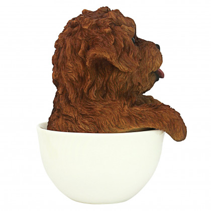 Toscano Puppuccino Puppy Collectible Dog Statue - Red Poodle