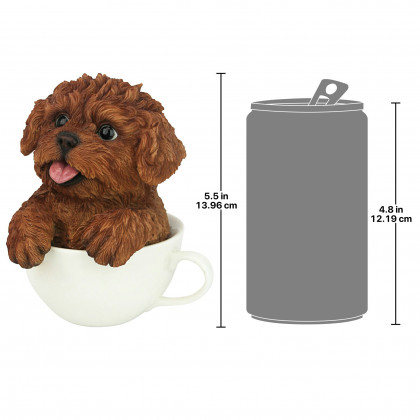 Toscano Puppuccino Puppy Collectible Dog Statue - Red Poodle