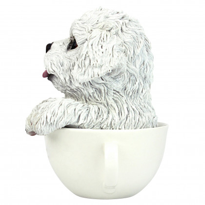 Toscano Puppuccino Puppy Collectible Dog Statue - White Maltese