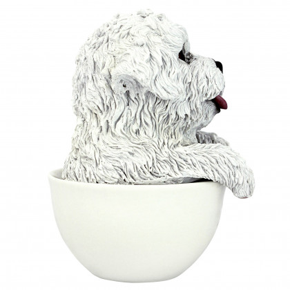 Toscano Puppuccino Puppy Collectible Dog Statue - White Maltese