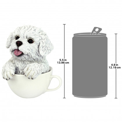 Toscano Puppuccino Puppy Collectible Dog Statue - White Maltese