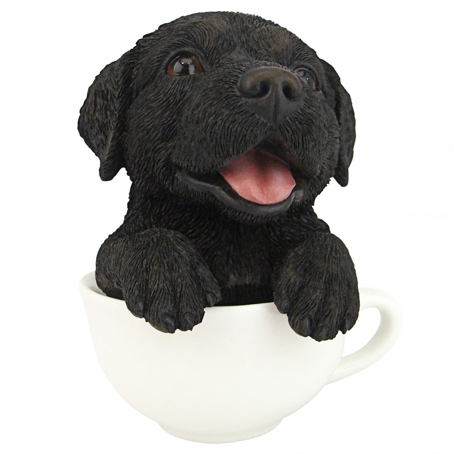 Toscano Puppuccino Puppy Collectible Dog Statue - Black Lab