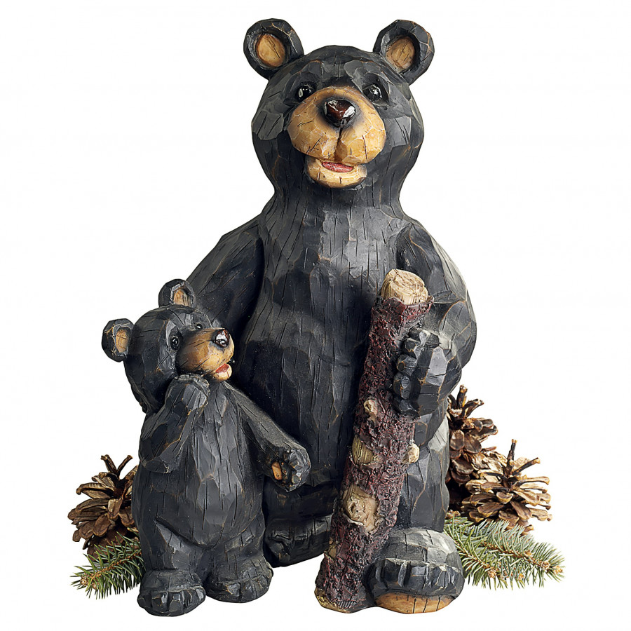 Toscano - Black Forest Momma and Cub Bear Pair Statue