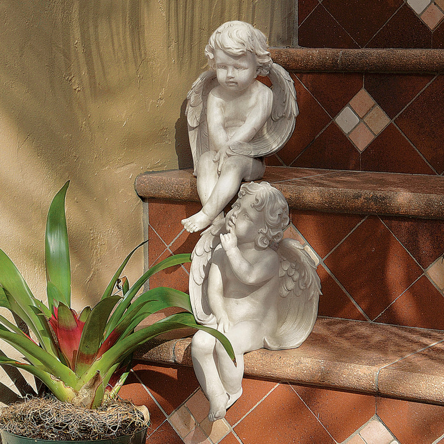 Toscano - Angels of Meditation and Contemplation Sitting Cherub Statues