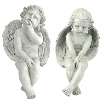 Toscano - Angels of Meditation and Contemplation Sitting Cherub Statues