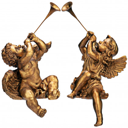 Toscano - Set of 2 Trumpeting Angels of Saint Peter Square Statues