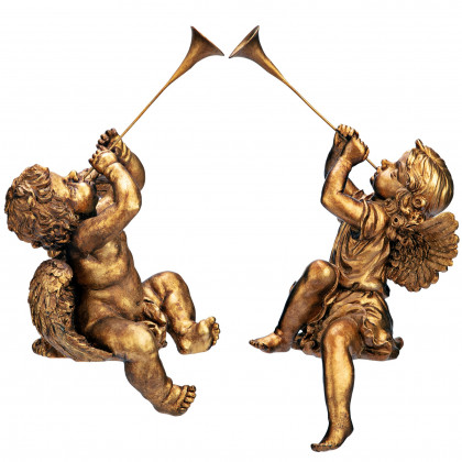Toscano - Set of 2 Trumpeting Angels of Saint Peter Square Statues
