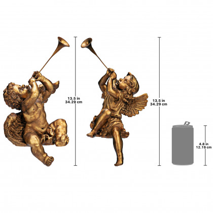 Toscano - Set of 2 Trumpeting Angels of Saint Peter Square Statues