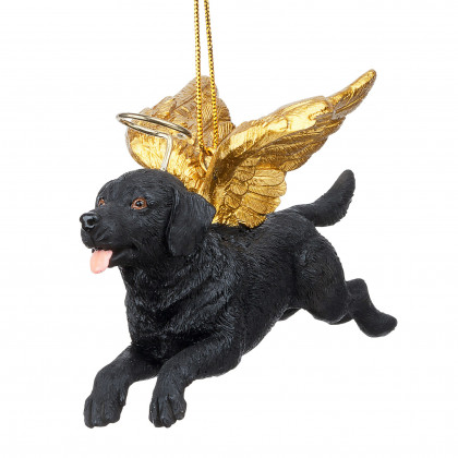 Toscano - Honor Your Pet Black Lab Holiday Dog Angel Ornament