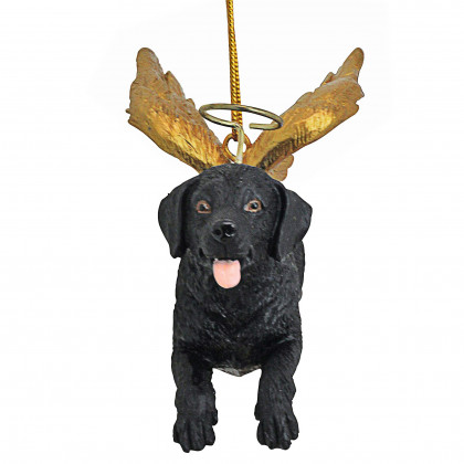 Toscano - Honor Your Pet Black Lab Holiday Dog Angel Ornament
