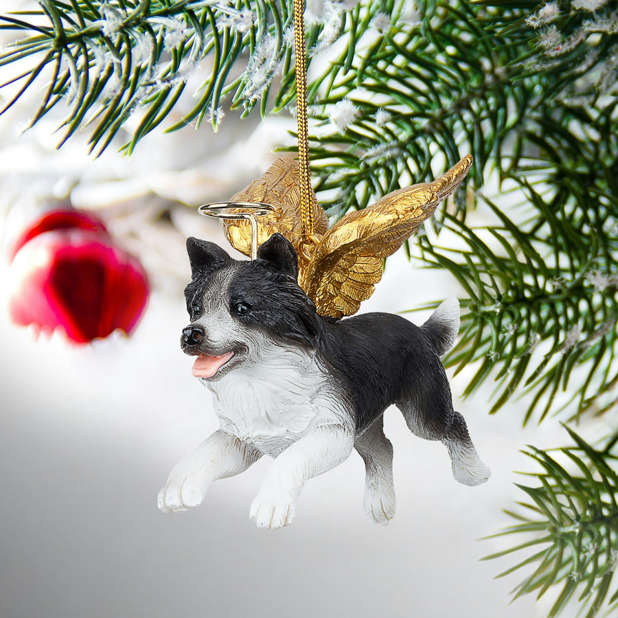 Toscano - Honor Your Pet Border Collie Holiday Dog Angel Ornament Collection