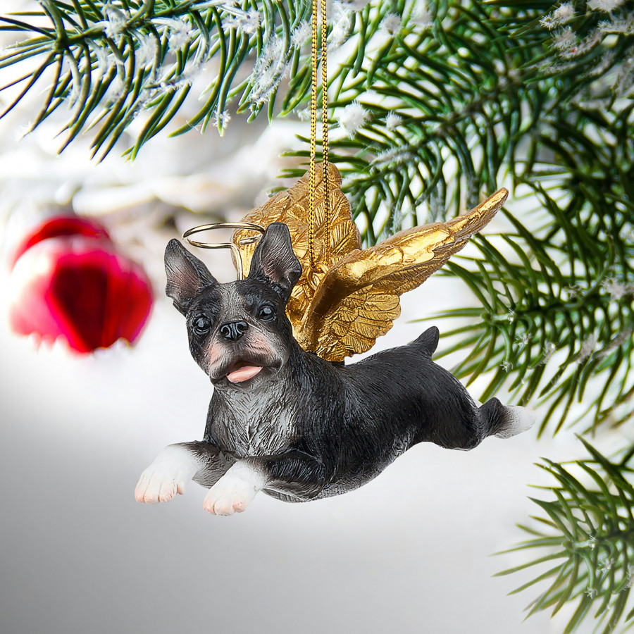Toscano - Honor Your Pet Boston Terrier Holiday Dog Angel Ornament