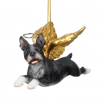 Toscano - Honor Your Pet Boston Terrier Holiday Dog Angel Ornament