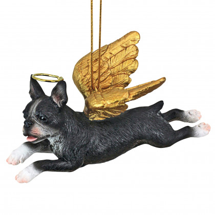 Toscano - Honor Your Pet Boston Terrier Holiday Dog Angel Ornament