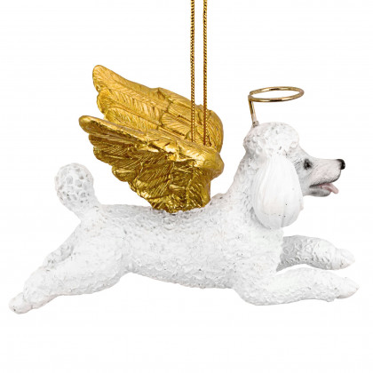 Toscano - Honor Your Pet White Poodle Holiday Dog Angel Ornament