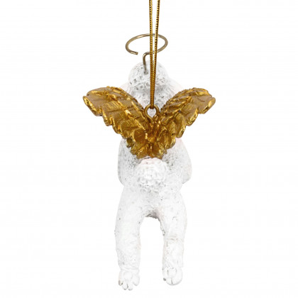 Toscano - Honor Your Pet White Poodle Holiday Dog Angel Ornament