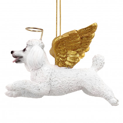Toscano - Honor Your Pet White Poodle Holiday Dog Angel Ornament