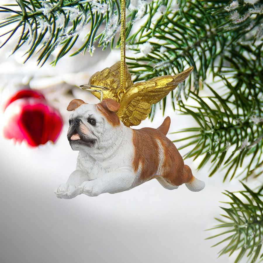 Toscano - Honor Your Pet Bulldog Holiday Dog Angel Ornament