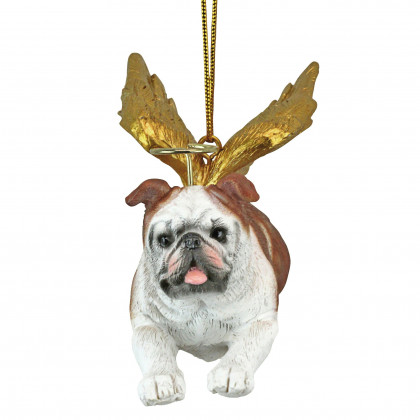 Toscano - Honor Your Pet Bulldog Holiday Dog Angel Ornament