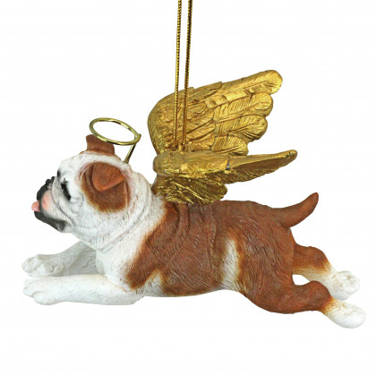 Toscano - Honor Your Pet Bulldog Holiday Dog Angel Ornament