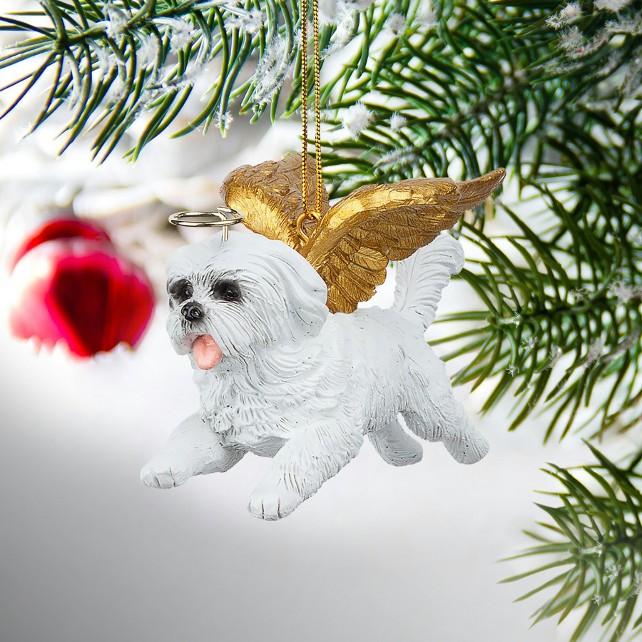 Toscano - Honor Your Pet Maltese Holiday Dog Angel Ornament