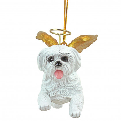 Toscano - Honor Your Pet Maltese Holiday Dog Angel Ornament