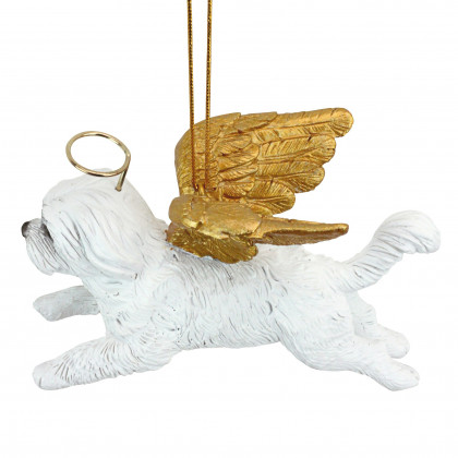 Toscano - Honor Your Pet Maltese Holiday Dog Angel Ornament