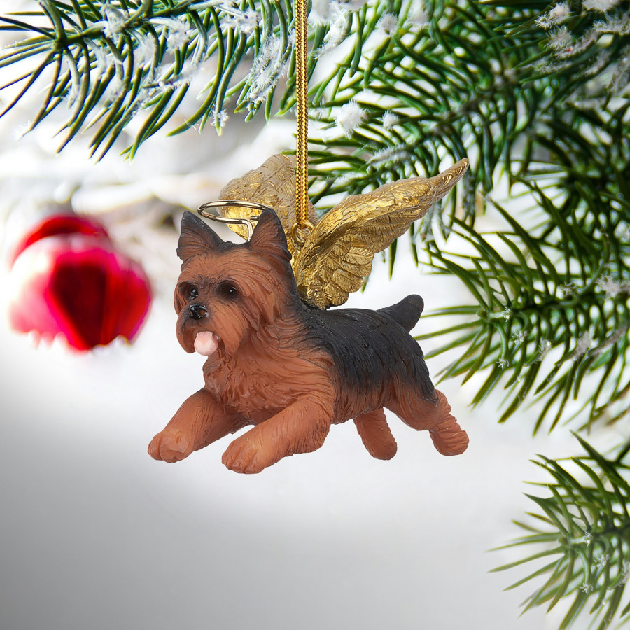 Toscano - Honor Your Pet Yorkie Holiday Dog Angel Ornament