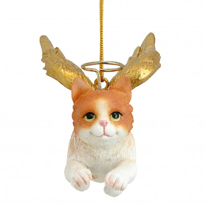 Toscano - Honor Your Pet Orange Tabby Holiday Cat Angel Ornament