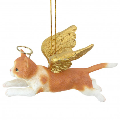 Toscano - Honor Your Pet Orange Tabby Holiday Cat Angel Ornament