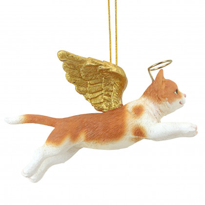 Toscano - Honor Your Pet Orange Tabby Holiday Cat Angel Ornament
