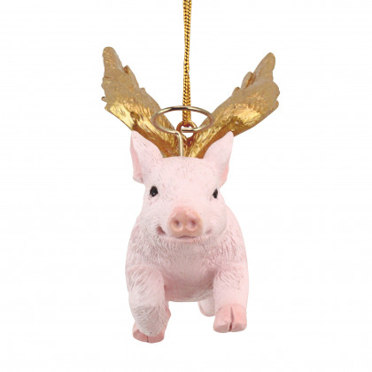 Toscano - Hog Heaven Flying Pig Angel Holiday Ornament