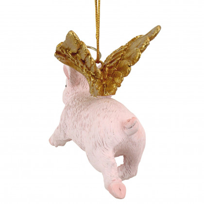 Toscano - Hog Heaven Flying Pig Angel Holiday Ornament