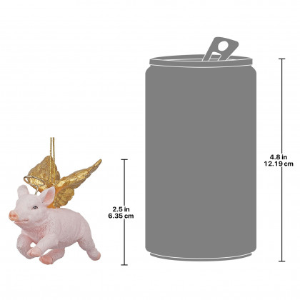 Toscano - Hog Heaven Flying Pig Angel Holiday Ornament