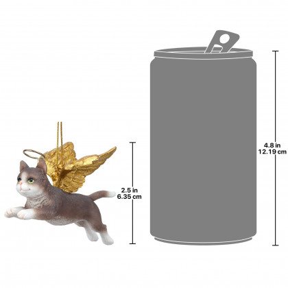 Toscano - Honor Your Pet Grey Tabby Holiday Cat Angel Ornament