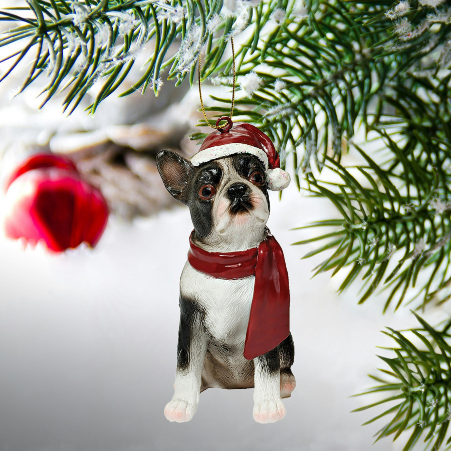 Toscano - Boston Terrier Holiday Dog Ornament Pet Decoration
