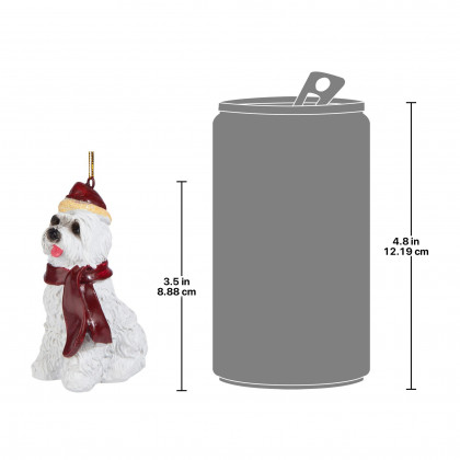 Toscano - Maltese Holiday Dog Ornament Pet Decoration