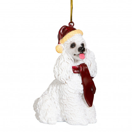 Toscano - White Poodle Holiday Dog Ornament Pet Decoration