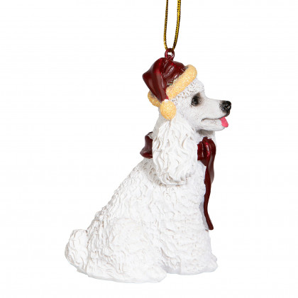 Toscano - White Poodle Holiday Dog Ornament Pet Decoration