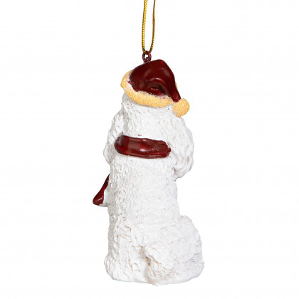 Toscano - White Poodle Holiday Dog Ornament Pet Decoration